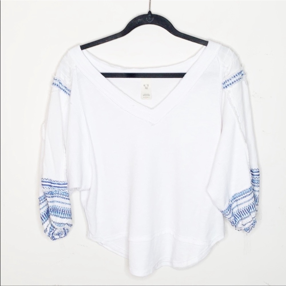 Free people puff peasant top - M